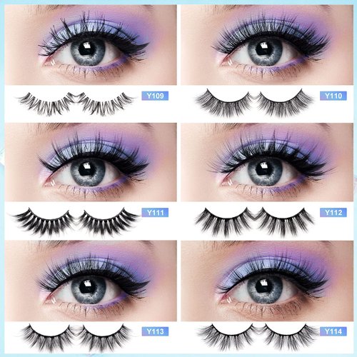 MAGEFY 30 Pairs Lashes, New 6 Style Eyelashes Natural Look to Dramatic Long False Eyelashes, Handmade Reusable Fake Eyelashes (30 Pairs with Portable Boxes)