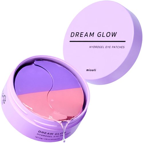 misoli Dream Glow Under Eye Patches | Anti-Aging Eye Treatment Gel Masks With Vegan Collagen & Bakuchiol | Under Eye Masks For Dark Circles and Puffiness, Under Eye Bags, Wrinkle Care, Men and Women