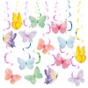 cobee 28 Pcs Butterfly Hanging Swirl Decoration, Butterfly Birthday Party Decorations Hanging Butterfly, Home Party Birthday Decorations Butterfly Baby Shower Decorations