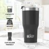 Beast 20 oz Tumbler Stainless Steel Vacuum Insulated Coffee Ice Cup Double Wall Travel Flask (Matte Black)