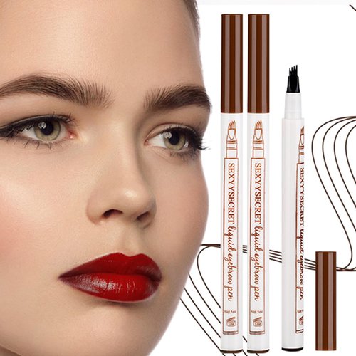 Generic 2PCS 3D Magic Microblading Eyebrow Pencil,2024 New 4 Head Split Waterproof Long lasting Wild Eyebrow Pencil,Upgrade Fine Stroke Eyebrow Pen Makeup Eyebrow Pencil Stay on All Day (Dark Brown)