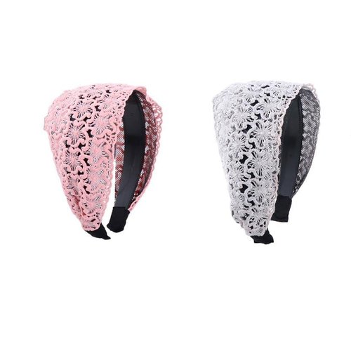 2 Pieces Lace Wide Headbands Hair Hoop Hairbands for Women Girl, Simple Hair Hoop for Daily Wear Wash Face
