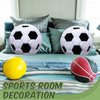 Jetec 2 Pcs Sports Pillow Fluffy Soft Throw Pillow Cute Shaped Sports Decor Round Plush Pillow Sport Theme Cushion Stuffed Pillow for Bedroom Decoration (Soccer)