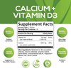 Calcium 1200 mg Plus Vitamin D3, Bone Health & Immune Support - Nature's Calcium Supplement with Extra Strength Vitamin D for Extra Strength Carbonate Absorption Dietary Supplement - 60 Tablets