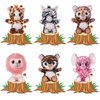 My OLi 7" Plush Toys Set Stuffed Animals Bundle of Forest Animal Toys Lion/Elephant/Zebra/Giraffe/Tiger/Leopard Stuffed Animals Pack of 6 for Babies Kids Girls Boys
