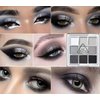 MAEPEOR Black Grey Smokey Eyeshadow Palette 9 Colors Cool Toned Matte Glitter Eyeshadow Palette Longlasting Waterproof Smoky Eye Shadow for Girls and Women (Set 1, Black Grey)