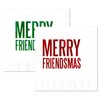 Merry Friendsmas Cocktail Beverage Napkins (20 pcs) Red & Green Foil Friends Christmas Holiday Party Decorations by Nerdy Words