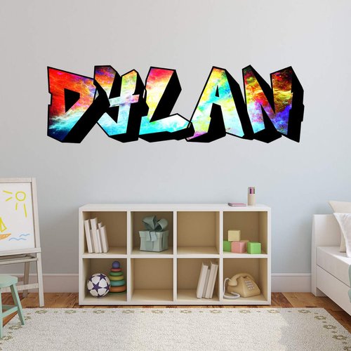 VWAQ Custom Graffiti Wall Decals Name - Personalized Kids Rooms Decor Hip Hop Vinyl Sticker - GN30 (12" Letter Height)
