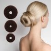 WILLBOND Hair bun maker set - 9 Pieces Donut Bun Maker in 3 Sizes, 12 Elastic Hair Bands, 32 Hair Pins (Black, Brown, Beige)