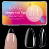 krofaue Short Almond Nails - 240Pcs Almond Clear Nail Tips, 12 Sizes Artificial Acrylic False Nails, Full Cover Press on Nails for Home DIY & Nail Tips Art