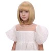 Edivd Kids Mixed Blonde Bob Wig Girls Short Blonde Bob Wig with Bangs Heat Resistant Synthetic Wig with Wig Cap