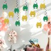 Maicaiffe Frog Hanging Swirl Decorations - Glitter 18 Pcs Boys Girls Kids Birthday Party Supplies - Baby Shower Streamers - Rainforest Reptile Frog Birthday Party Foil Swirls Ceiling Decorations
