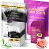 Charcoal Peel-Off Mask and Charcoal Scrub Bundle 14 pack + 1 Black Peel Off Mask