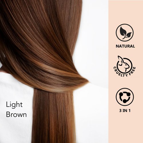 Natural Light Brown Hair Dye Shampoo 3 in 1 for Men Women, Herbal Brown Hair Color Shampoo Para Canas, Instant Light Brown Hair Dye, 100% Gray Hair Coverage For All Hair Types (Light brown)