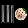 500pcs XL No C Curve Nail Tips Acrylic Clear Half Cover Square Nail Tips Straight Clear Nail Tips Half Cover Long Fake Nails Tips for Nail Salons Home DIY Nail Art
