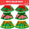 JOYIN 6PCS Christmas Clothing for Doll Dance Skirt Set with 3 Designs, Green Santa Dresses Clothes for Doll Dress up Costume Accessories, Xmas Holiday Decorations Gifts
