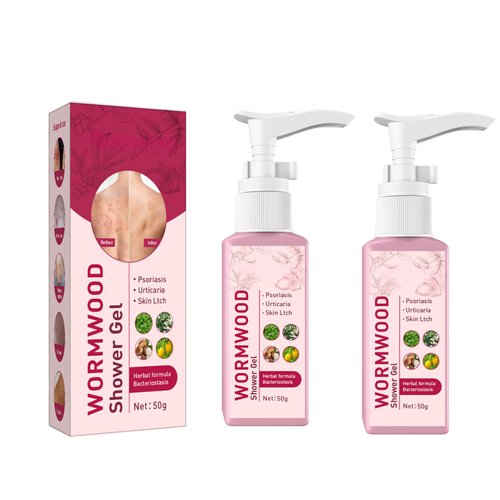Wormwood Shower Gel, Refreshing and Soothing Body Wash, Promotes Healthy Skin, Body Wash, Naturally Scented (2 Pcs)