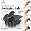 Manta Hair Hairbrush - Fully Flexible Hair Brush - Gentle Brush That Helps Prevent Hair Breakage - Scalp Care Massager and Detangler (Black-Gold)