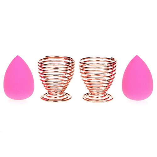 LanMa Beauty Sponge Blender Holder,(2 Pack Rose Gold) Makeup Sponge Drying Stand Storage Egg Powder Puff Display Stand
