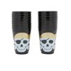 Sparkle and Bash 16 Pack Plastic Skull Themed Tumbler Cups for Kids Pirate Birthday Party Supplies (Black, 16 oz)