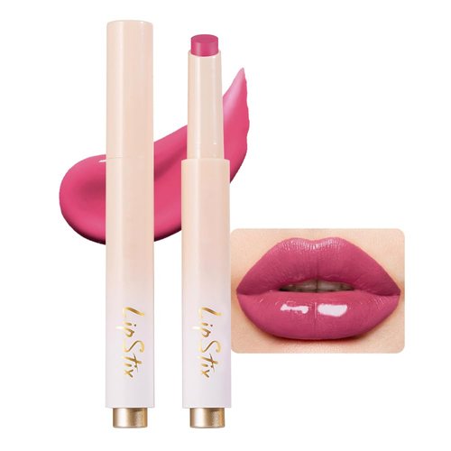 Kaely Rose Pink Moisturizing Lipstick Glossy Tinted Lip Balm,Long Lasting Non-Stick Lip Gloss Cute Makeup,Lip Tint Stain Glow Korean,High-gloss for Plumper Looking Lips,Vegan,04