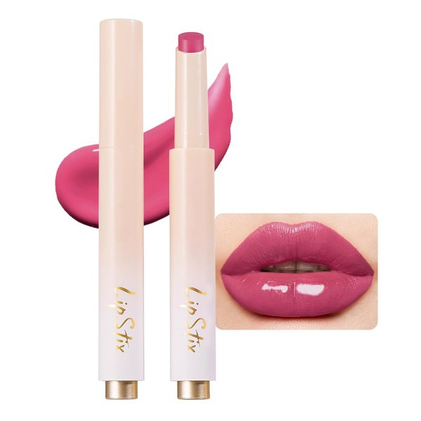 Kaely Rose Pink Moisturizing Lipstick Glossy Tinted Lip Balm,Long Lasting Non-Stick Lip Gloss Cute Makeup,Lip Tint Stain Glow Korean,High-gloss for Plumper Looking Lips,Vegan,04