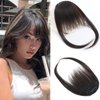 Loveternal Clip in Bangs 100% Real Human Hair Bangs Hair Clip on Bangs for Women Fake Bangs Fringe with Air Bangs Clip Hair Extensions for Daily Wear (Dark Brown)