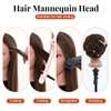 20" Mannequin Head Human Hair,90% Real Hair Mannequin Head,Cosmetology Human Hair Mannequin Doll Head for Hair Styling,Practice Braiding Styling Head with Table Clamp Braiding Set