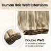 Sew in Weft Hair Extensions Human Hair 18 Inch Balayage Beige Blonde to Platinum Blonde Sew in Hair Extensions Real Human Hair Hand Tied Weft Hair Extensions Human Hair Sew in Hair Bundles Hair Wefts