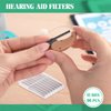 TrelaCo 96 Pcs Hearing Aid Ear Wax Guard Filter Cerumen Stop Cleaning Tool Accessories Hearing Aid Cleaning Kit with Carry Case Compatible with Phonak, Widex, Resound Wax Traps, 12 Packs