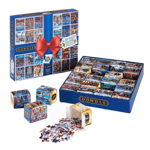 Buffalo Games - Dowdle - 24 Days of Christmas Advent Calendar Puzzles – 24 Mini Puzzles to Unbox ...