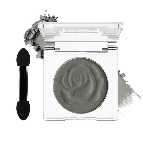 DE'LANCI Dark Gray Eyeshadow Matte, Single Matte Grey Eyeshadow Palette Longwear Natural Grey Eyes Makeup, Punk Goth Smokey Grey Eye Shadow Makeup, Blendable Sombra de Ojos Gris Day & Night Makeup,04