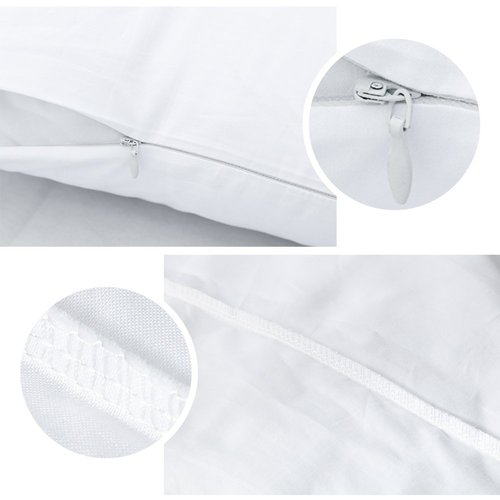 4-Pack Zippered Pillow Protectors, Premium 400 Thread Count 100% Egyptian Cotton White Zippered Pillowcases Pillow Covers, Standard