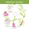 Uniwit Desk Lamp for Kids Sunflower LED Charging Table Lamp Support Eye Protection Small Desk Folding for Reading,Study and Office, Adjustable Brightness - Pink