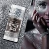 Brzeaf Waterproof Silvery Body Glitter Stick, Safe Ingredients & Long Lasting, Hair Eyeshadow Face Body Glitter, Singer Concert Music Christmas Rave Festival, Glitter Stick Makeup & Face Glitter Gel