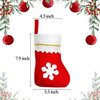 24 Pack Small Red Christmas Ornaments, 8 Inch Mini Christmas Stockings for Christmas Tree, Snowflake Printed Small Stocking Bulk Party Supplies Gifts Treat Stuffers Pouch Bags Christmas Hanging Socks