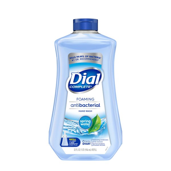 Dial Complete Antibacterial Foaming Hand Soap Refill, Spring Water, 32 Fl Oz