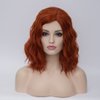 Aicos Short Curly Orange Wig, Heat Resistant 35cm Fashion Ginger Red Wig, Synthetic Curly Auburn Bob Wig Suit for Daily Dress Carnival Party Masquerade Cosplay, Curly Orange Wig with a free Wig Cap