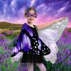 Sunlisky Kids Butterfly Wings Costume for Girls Fairy-Wings Mask Party Favors Gifts (Purple Sets)