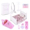 BABESIDE Mini Silicone Baby Dolls, 3 Inch Realistic Newborn Baby Dolls Full Silicone Sleeping Little Baby Dolls Mini Real Life Baby Girl Miniature Baby with Playset Accessories(Pink)