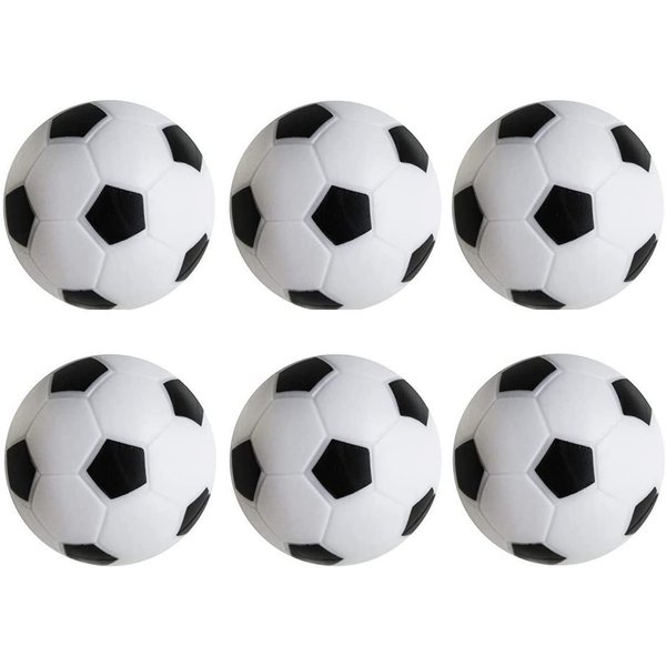 TOSAMZOO Foosball Table Replacement Foosballs, 36mm Game Table Size Black and White Tabletop Soccer Balls - 6 Pack