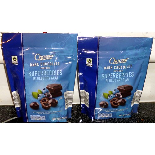 Choceur Dark Chocolate Covered Superberries - Blueberry-Acai (2 Pack)