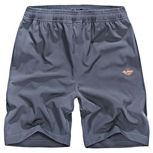 EXEKE Men's Quick Dry Running Shorts Lightweight Gym Workout Shorts with Zipper Pockets 252-5XL/Gray 38-40