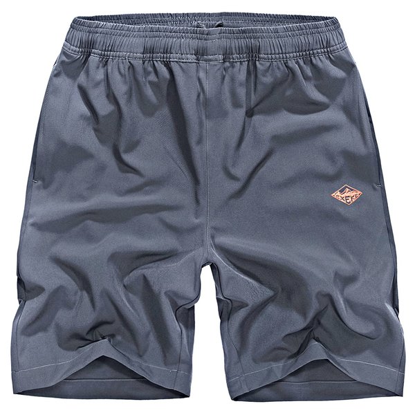 EXEKE Men's Quick Dry Running Shorts Lightweight Gym Workout Shorts with Zipper Pockets 252-5XL/Gray 38-40