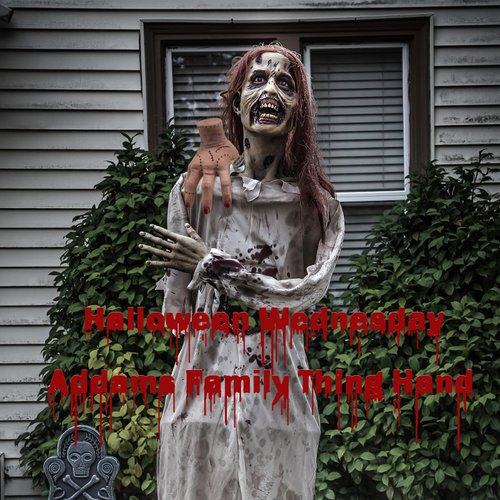 WUEURU Wednesda Addams Family Thing Hand,Fake Hand Cosplay Scary Realistic Crawling Hands Halloween Decor Birthday Party Decorations Supplies Scary Props 2 Pcs