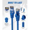 Ultra Clarity Cables Cat6 Ethernet Cable 10 Ft [2 Pack], 10Gpbs High Speed Internet Cable, RJ45 Cat-6 Ethernet Patch Cable, Network Ethernet Cord Connectors - Blue & Black