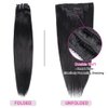 Alisfeel Seamless Clip In Human Hair Extensions 10A Brazilian Straight Clip In Hair Extension Human Hair for Black Women Unprocessed Seamless Clip Ins 135g 8 Pieces/Pack (20 Inch, Straight)