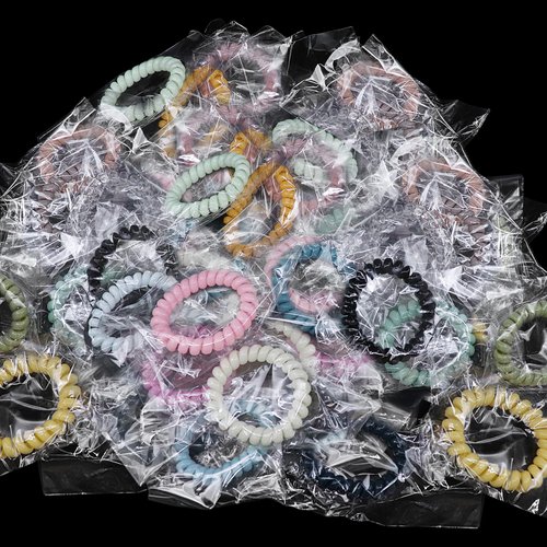 18Pcs Coclorful Spiral Hair Ties for Women,Individually Wrapped Coil Hair Tie,Phone Cord Hair Tie for Thin Hair Elastics No Damage,Ponytail Holder for Thick Hair,No Crease Hair Tie (18, Multicolor)