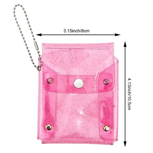 Arvintas 3PCS Lipstick Case Keychain, Mini Makeup Bag for Purse, Waterproof Vertical Clear Lipstick Pouch Organizer Cute Coin Purse Wallet Card Holder Data Cable Organizer for Small Items