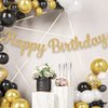 KatchOn, Cursive Glitter Gold Happy Birthday Banner - Pre-Strung, 10 Feet, No DIY | Real Gold Birthday Party Decorations | Gold Happy Birthday Sign for Girls, Gold Happy Birthday Decorations for Women